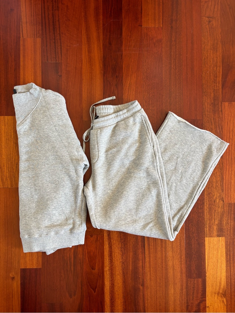 J. Crew Women’s Light Gray Sweatpants and Hoodie Set Top S Bottom M